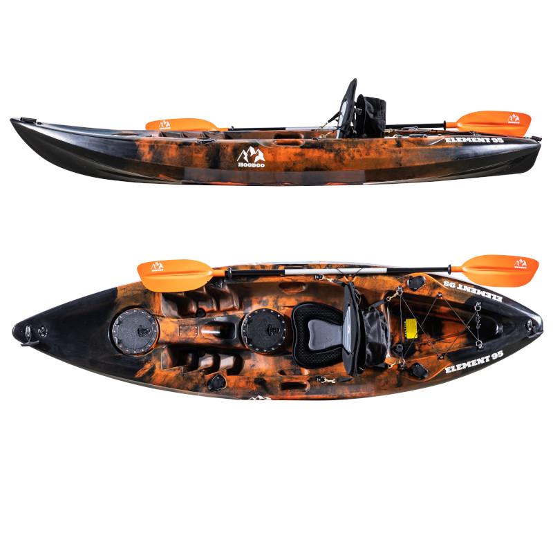 Hoodoo Element 95 Sit-On-Top Fishing and Recreation Kayak Molten Lava